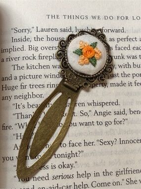 Tiny Moments Hand Embroidered Floral Bookmark | One of a Kind | Book Lover Gift
